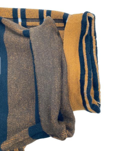 KENZO（ケンゾー）KENZO (ケンゾー) ニットポロシャツ / マルチストライププルオーバー ブラウン サイズ:Ｓの古着・服飾アイテム