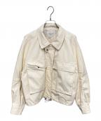 FREAK'S STOREフリークスストア）の古着「フェイクレザー ショートブルゾン」｜アイボリー