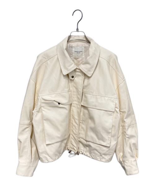 FREAK'S STORE（フリークスストア）FREAK'S STORE (フリークストア) フェイクレザー ショートブルゾン アイボリー サイズ:FREEの古着・服飾アイテム