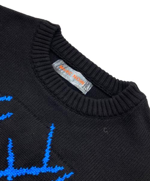 M+RC NOIR（マルシェノア）M+RC NOIR (マルシェノア) ダメージニット ブラック サイズ:Ｍの古着・服飾アイテム