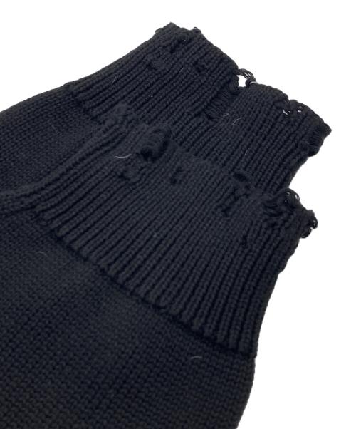 M+RC NOIR（マルシェノア）M+RC NOIR (マルシェノア) ダメージニット ブラック サイズ:Ｍの古着・服飾アイテム