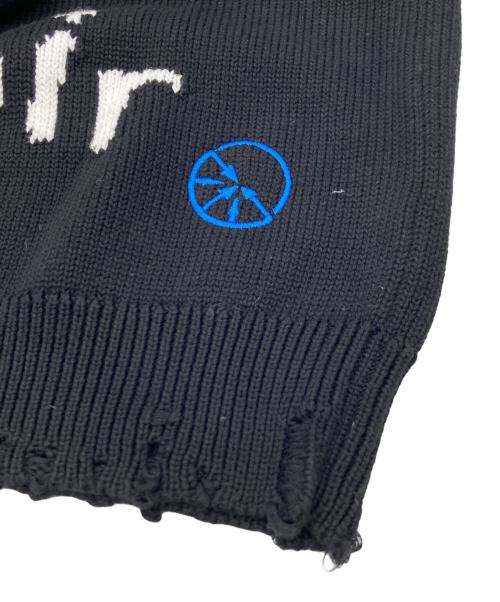 M+RC NOIR（マルシェノア）M+RC NOIR (マルシェノア) ダメージニット ブラック サイズ:Ｍの古着・服飾アイテム