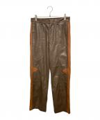taupeトープ）の古着「SIDE-LINE LEATHER PANTS」｜ブラウン
