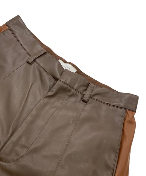 taupe（トープ）TAUPE (トープ) SIDE-LINE LEATHER PANTS ブラウン サイズ:3の古着・服飾アイテム