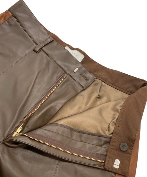 taupe（トープ）TAUPE (トープ) SIDE-LINE LEATHER PANTS ブラウン サイズ:3の古着・服飾アイテム