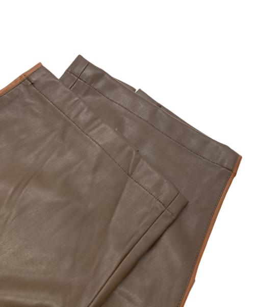 taupe（トープ）TAUPE (トープ) SIDE-LINE LEATHER PANTS ブラウン サイズ:3の古着・服飾アイテム