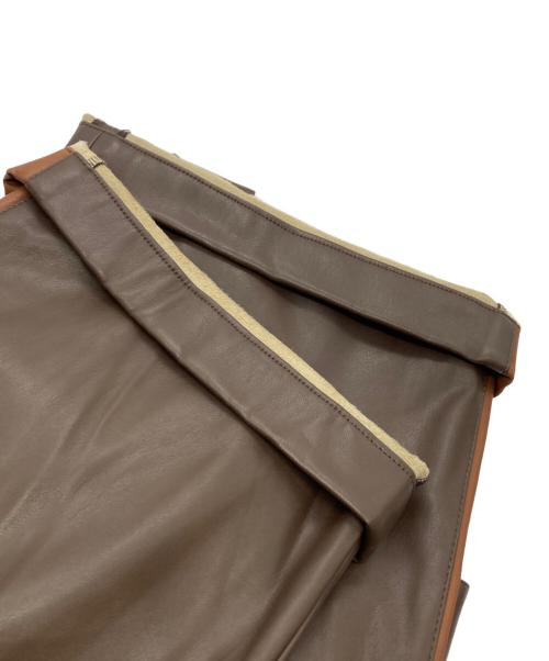 taupe（トープ）TAUPE (トープ) SIDE-LINE LEATHER PANTS ブラウン サイズ:3の古着・服飾アイテム