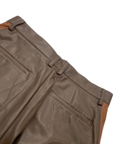 taupe（トープ）TAUPE (トープ) SIDE-LINE LEATHER PANTS ブラウン サイズ:3の古着・服飾アイテム