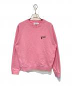 maison kitsuneメゾンキツネ）の古着「ホットドッグフォックスワッペンスウェット」｜ピンク