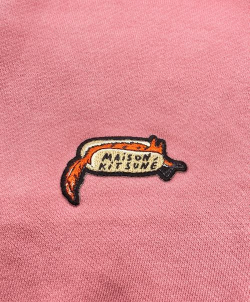 maison kitsune（メゾンキツネ）MAISON KITSUNE (メゾンキツネ) ホットドッグフォックスワッペンスウェット ピンク サイズ:Mの古着・服飾アイテム