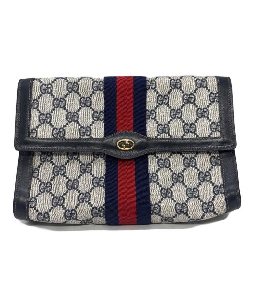 GUCCI（グッチ）GUCCI (グッチ) セカンドバッグ ネイビーの古着・服飾アイテム