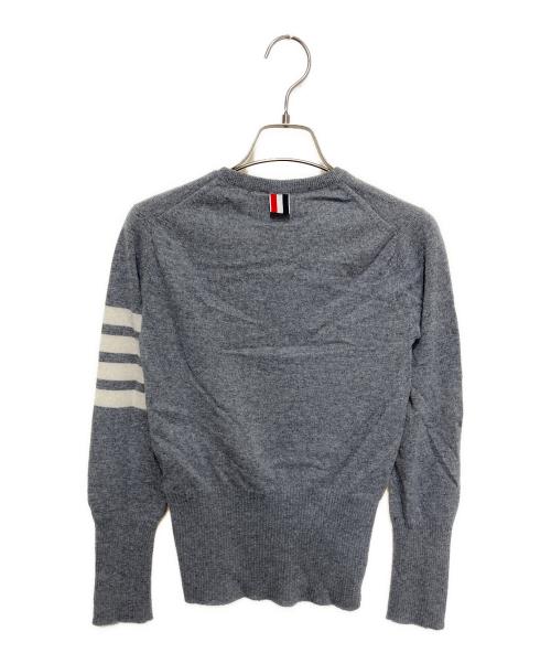 Thom Browne（トムブラウン）Thom Browne (トムブラウン) クラシック4BARカシミアクルーネックニット グレー サイズ:40の古着・服飾アイテム