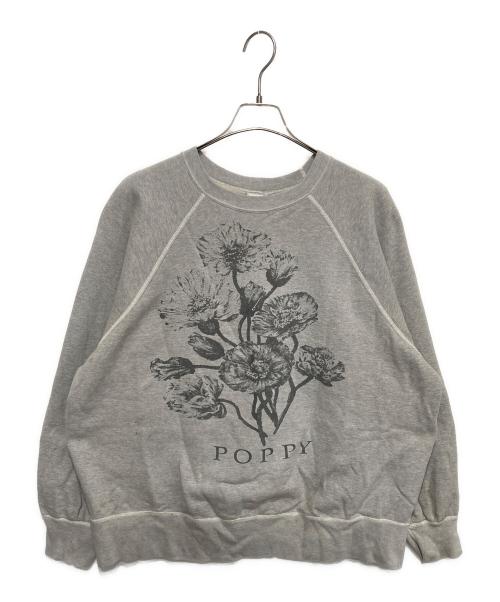 SAINT Mxxxxxx（セントマイケル）SAINT Mxxxxxx (セントマイケル) CREW SWT / FLOWER / GRAY / ダメージ加工スウェット グレー サイズ:XLの古着・服飾アイテム