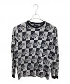 stussyステューシー）の古着「ローズチェッカーニット」｜ブラック