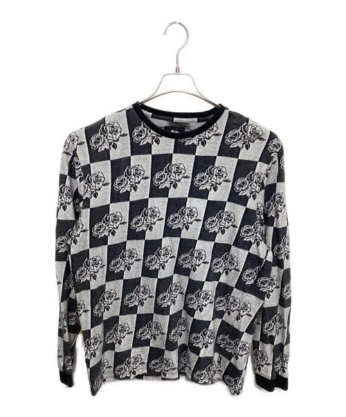 stussy（ステューシー）stussy (ステューシー) ローズチェッカーニット ブラック サイズ:Lの古着・服飾アイテム