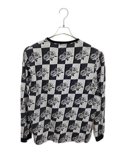 stussy（ステューシー）stussy (ステューシー) ローズチェッカーニット ブラック サイズ:Lの古着・服飾アイテム