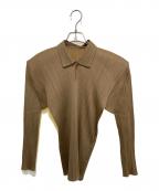 ISSEY MIYAKEイッセイミヤケ）の古着「プリ-ツ長袖カットソー」｜ブラウン