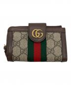 GUCCIグッチ）の古着「オフィディアカードケースウォレット / コンパクトウォレット」｜ブラウン