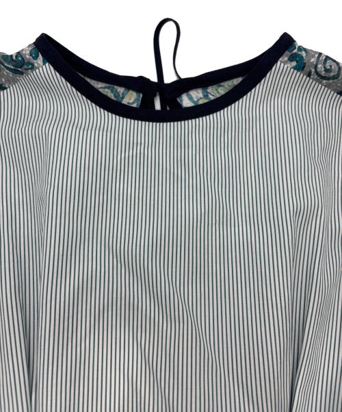 AKANE UTSUNOMIYA（アカネウツノミヤ）AKANE UTSUNOMIYA (アカネウツノミヤ) ストライプシルクワンピース グリーン サイズ:36 未使用品の古着・服飾アイテム