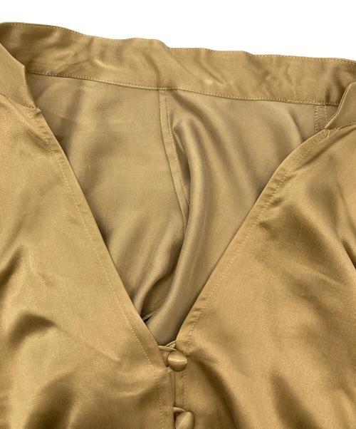 Mame Kurogouchi（マメクロゴウチ）Mame Kurogouchi (マメクロゴウチ) スエードシルクタッチドレス ブラウン サイズ:2の古着・服飾アイテム