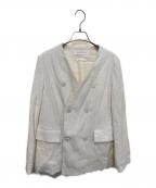 GALERIE VIEギャルリーヴィー）の古着「サッカーコーデュロイ カラーレスダブルジャケット」｜アイボリー