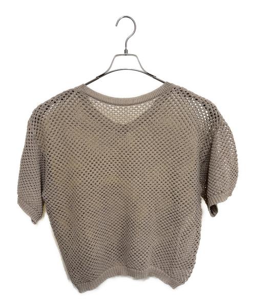 Whim Gazette（ウィムガゼット）Whim Gazette (ウィムガゼット) 2wayアイレットメッシュハーフスリーブプルオーバー ベージュ サイズ:FREEの古着・服飾アイテム
