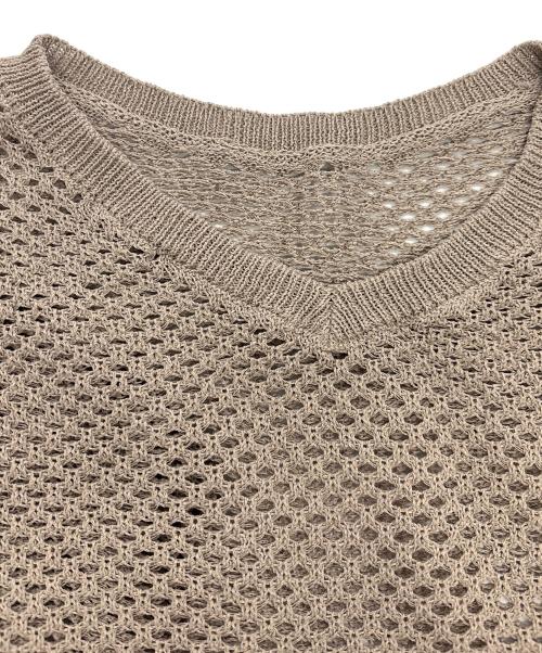 Whim Gazette（ウィムガゼット）Whim Gazette (ウィムガゼット) 2wayアイレットメッシュハーフスリーブプルオーバー ベージュ サイズ:FREEの古着・服飾アイテム