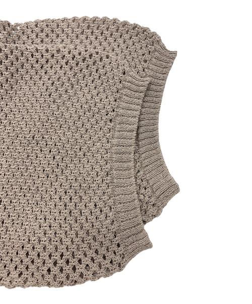 Whim Gazette（ウィムガゼット）Whim Gazette (ウィムガゼット) 2wayアイレットメッシュハーフスリーブプルオーバー ベージュ サイズ:FREEの古着・服飾アイテム