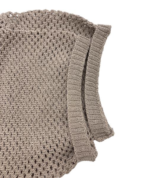 Whim Gazette（ウィムガゼット）Whim Gazette (ウィムガゼット) 2wayアイレットメッシュハーフスリーブプルオーバー ベージュ サイズ:FREEの古着・服飾アイテム