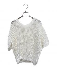 Whim Gazette（ウィムガゼット）の古着「2wayアイレットメッシュハーフスリーブプルオーバー」｜ホワイト