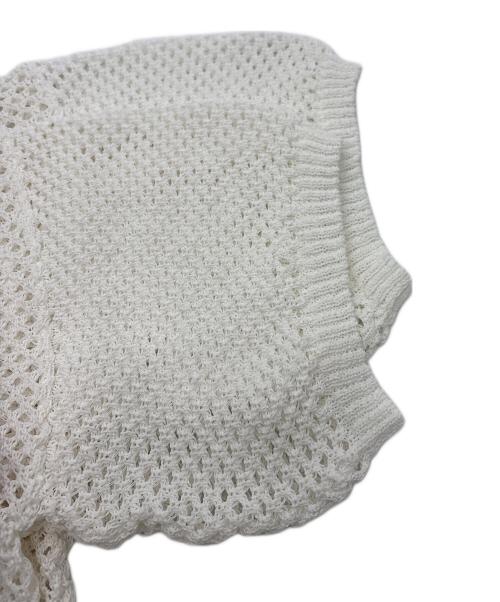 Whim Gazette（ウィムガゼット）Whim Gazette (ウィムガゼット) 2wayアイレットメッシュハーフスリーブプルオーバー ホワイト サイズ:FREEの古着・服飾アイテム