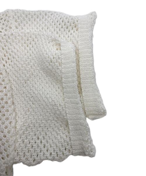 Whim Gazette（ウィムガゼット）Whim Gazette (ウィムガゼット) 2wayアイレットメッシュハーフスリーブプルオーバー ホワイト サイズ:FREEの古着・服飾アイテム