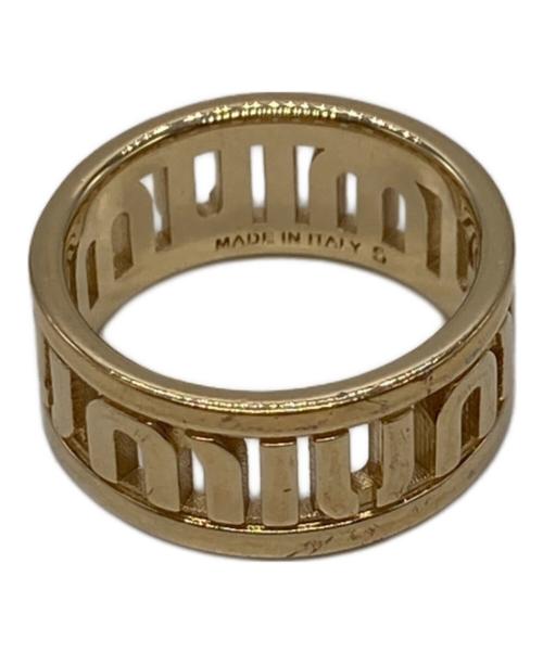 MIU MIU（ミュウミュウ）MIU MIU (ミュウミュウ) ロゴ リング ゴールド サイズ:Sの古着・服飾アイテム