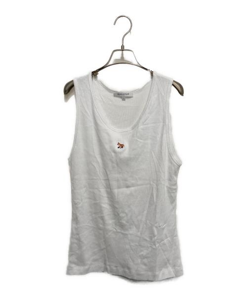 maison kitsune（メゾンキツネ）maison kitsune (メゾンキツネ) ベイビー フォックス リブ タンクトップ ホワイト サイズ:Lの古着・服飾アイテム