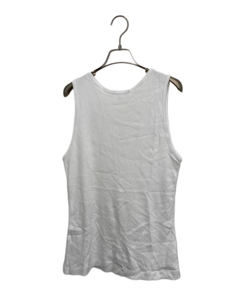 maison kitsune（メゾンキツネ）maison kitsune (メゾンキツネ) ベイビー フォックス リブ タンクトップ ホワイト サイズ:Lの古着・服飾アイテム