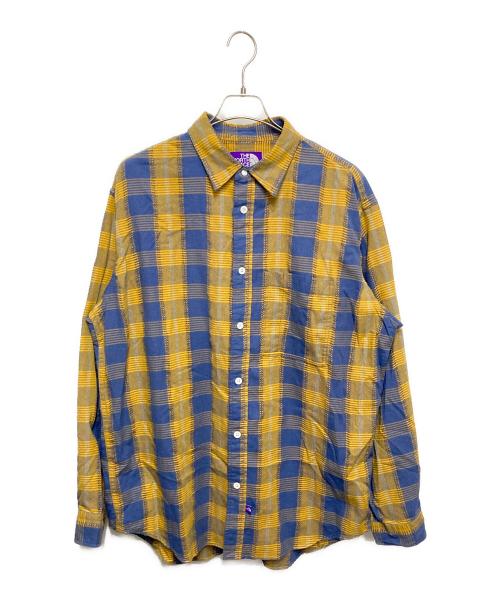 THE NORTHFACE PURPLELABEL（ザ・ノースフェイス パープルレーベル）THE NORTHFACE PURPLELABEL (ザ・ノースフェイス パープルレーベル) Plaid Dobby Field Shirt イエロー×ブルー サイズ:XLの古着・服飾アイテム