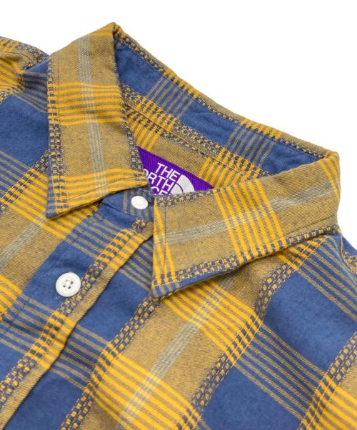 THE NORTHFACE PURPLELABEL（ザ・ノースフェイス パープルレーベル）THE NORTHFACE PURPLELABEL (ザ・ノースフェイス パープルレーベル) Plaid Dobby Field Shirt イエロー×ブルー サイズ:XLの古着・服飾アイテム