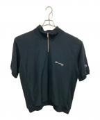 Champion REVERSE WEAVE×WIND AND SEAチャンピオン リバース ウィーブ×ウィンダンシー）の古着「ショートスリーブハーフジップスウェットシャツ」｜ブラック