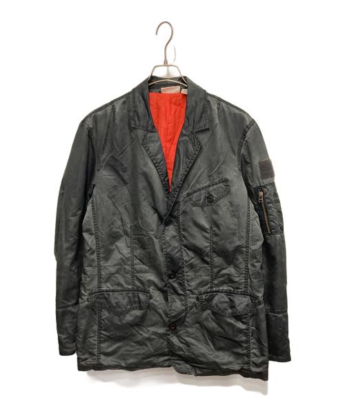 DKNY JEANS（ダナキャラン ニューヨーク ジーンズ）DKNY JEANS (ダナキャラン ニューヨーク ジーンズ) 90’Sナイロンテーラードジャケット カーキ サイズ:Lの古着・服飾アイテム