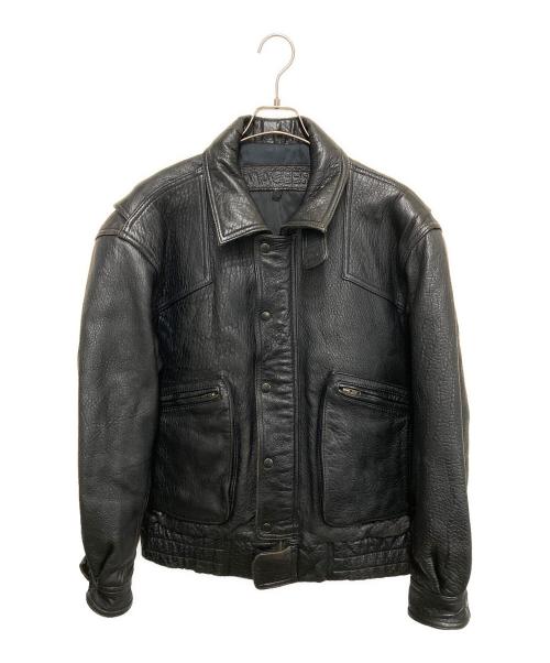 KADOYA MACEES（カドヤ・マシーズ）KADOYA MACEES (カドヤ・マシーズ) シープレザーブルゾン ブラック サイズ:XLの古着・服飾アイテム