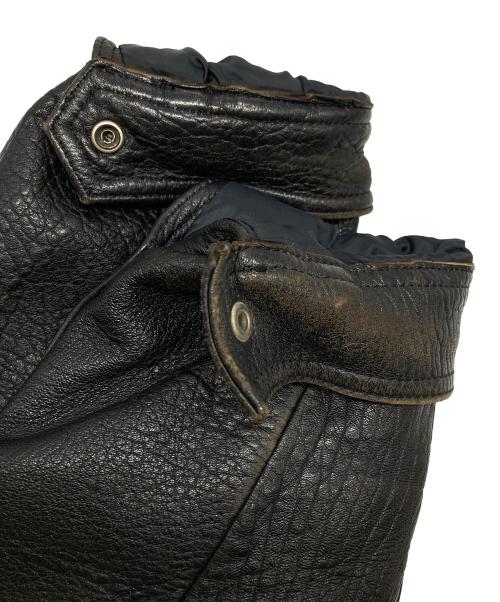 KADOYA MACEES（カドヤ・マシーズ）KADOYA MACEES (カドヤ・マシーズ) シープレザーブルゾン ブラック サイズ:XLの古着・服飾アイテム