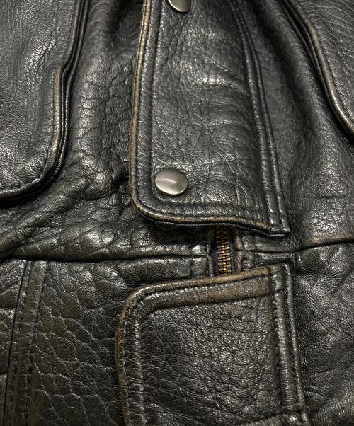 KADOYA MACEES（カドヤ・マシーズ）KADOYA MACEES (カドヤ・マシーズ) シープレザーブルゾン ブラック サイズ:XLの古着・服飾アイテム