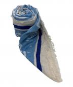 45rpm45アールピーエム）の古着「大判ハンドプリントスカーフ」｜スカイブルー