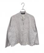 mizuiro-indミズイロインド）の古着「レーススタンドカラーワイドシャツ」｜グレー