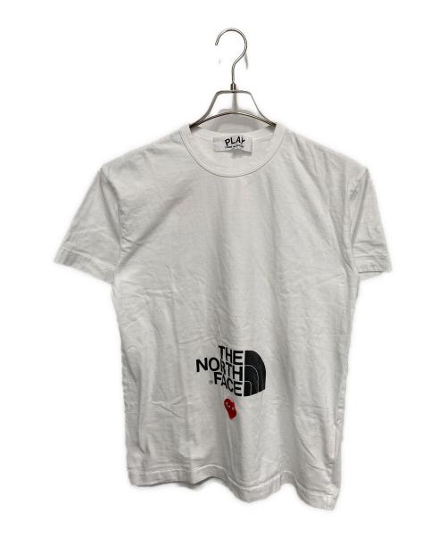 PLAY COMME des GARCONS（プレイコムデギャルソン）PLAY COMME des GARCONS (プレイ コムデギャルソン) THE NORTH FACE (ザ ノース フェイス) コラボTシャツ ホワイト サイズ:XLの古着・服飾アイテム