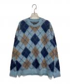 Needlesニードルズ）の古着「モヘアアーガイルニット」｜スカイブルー