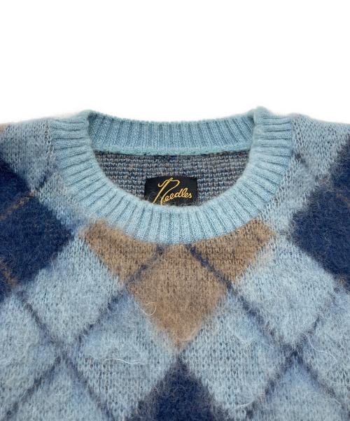Needles（ニードルズ）Needles (ニードルズ) モヘアアーガイルニット スカイブルー サイズ:Ｍの古着・服飾アイテム