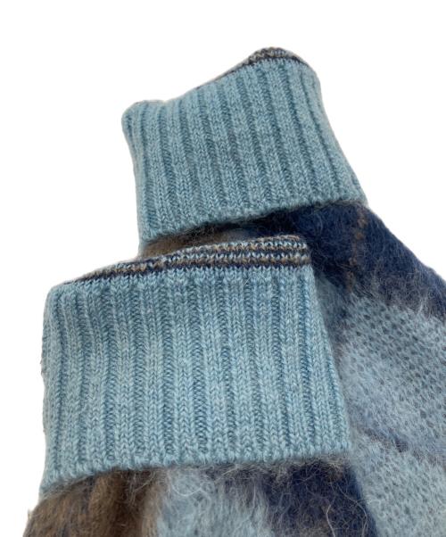 Needles（ニードルズ）Needles (ニードルズ) モヘアアーガイルニット スカイブルー サイズ:Ｍの古着・服飾アイテム