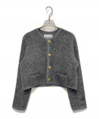 MACPHEEマカフィー）の古着「ムートン クルーネックカーディガン」｜グレー
