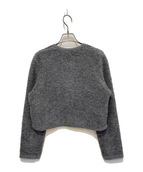 MACPHEE（マカフィー）MACPHEE (マカフィー) ムートン クルーネックカーディガン グレー サイズ:Ｓの古着・服飾アイテム